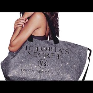 Victoria Secret Limited Edition silver glitter bag
